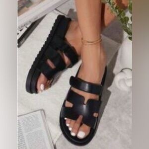 SHEIN Black Strappy Sandals